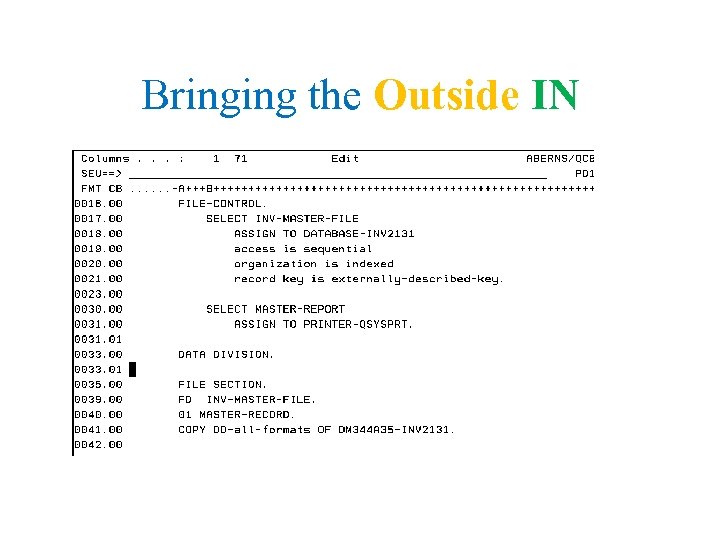 Bringing the Outside IN 