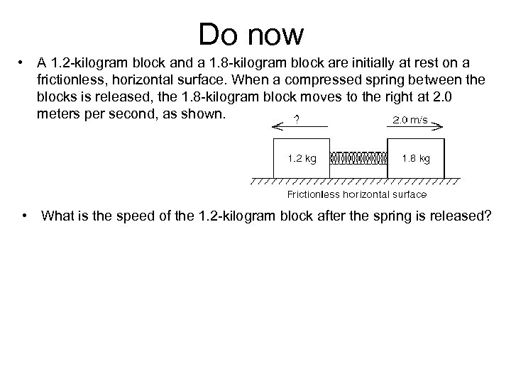 Do now • A 1. 2 -kilogram block and a 1. 8 -kilogram block