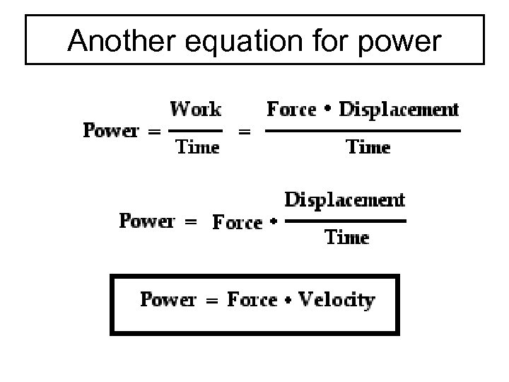 Another equation for power 