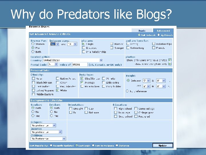 Why do Predators like Blogs? 