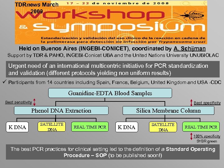 TDRnews March 2009 Held on Buenos Aires (INGEBI-CONICET), coordinated by A. Schijman Support by