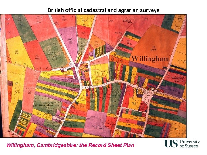 British official cadastral and agrarian surveys Willingham, Cambridgeshire: the Record Sheet Plan 