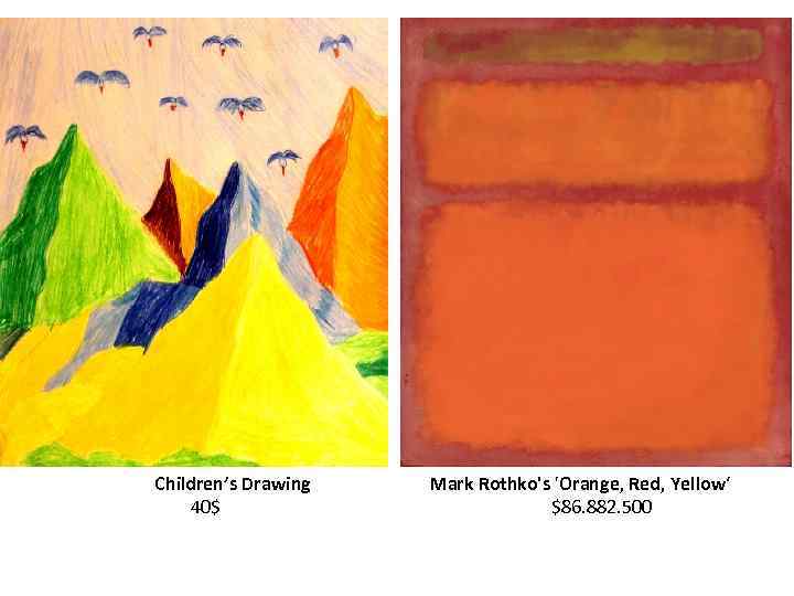 Children’s Drawing 40$ Mark Rothko's 'Orange, Red, Yellow‘ $86. 882. 500 