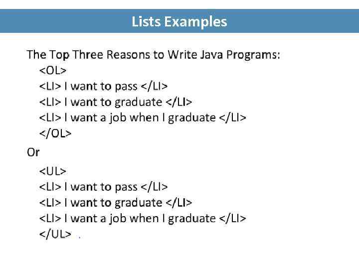 Lists Examples 