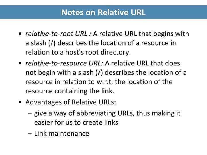Notes on Relative URL 