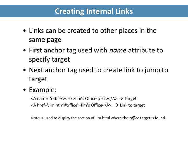 Creating Internal Links 