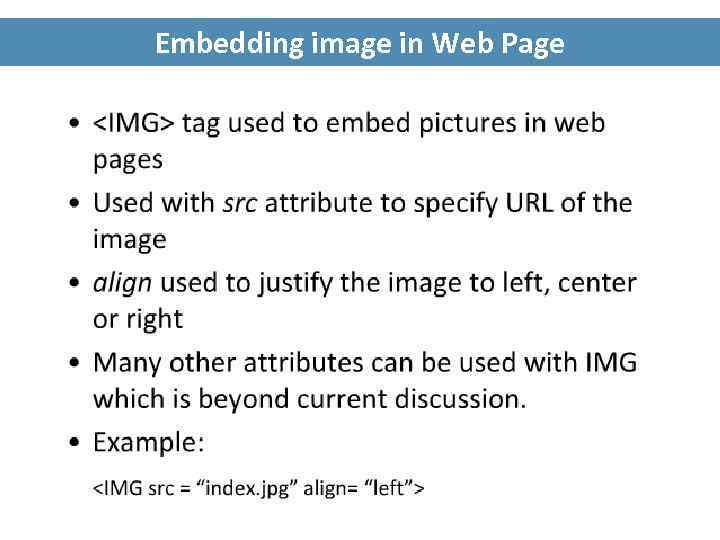 Embedding image in Web Page 