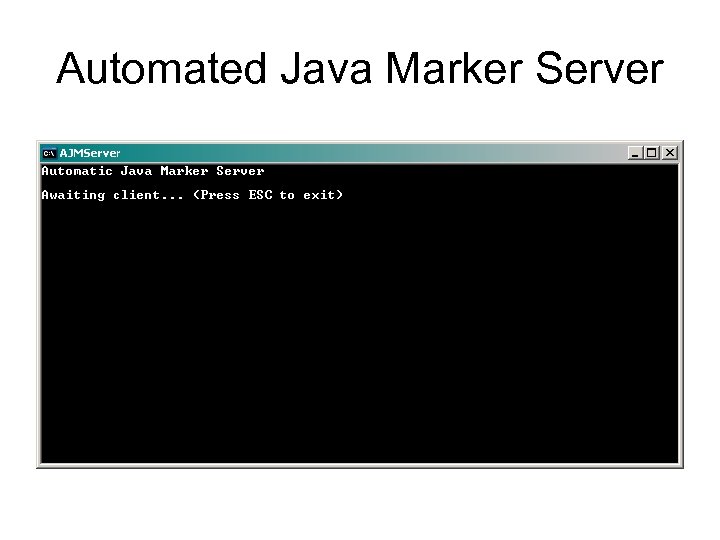Automated Java Marker Server 