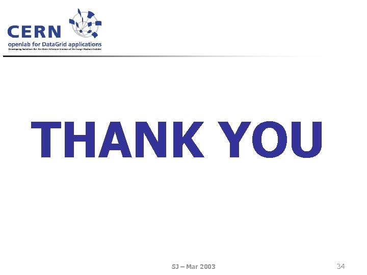 THANK YOU SJ – Mar 2003 34 