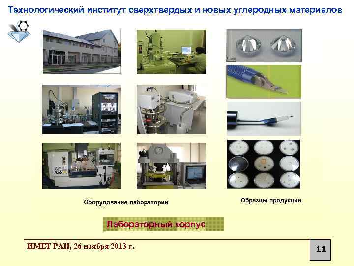 Технологический институт сверхтвердых и новых углеродных материалов Лабораторный корпус ИМЕТ РАН, 26 ноября 2013