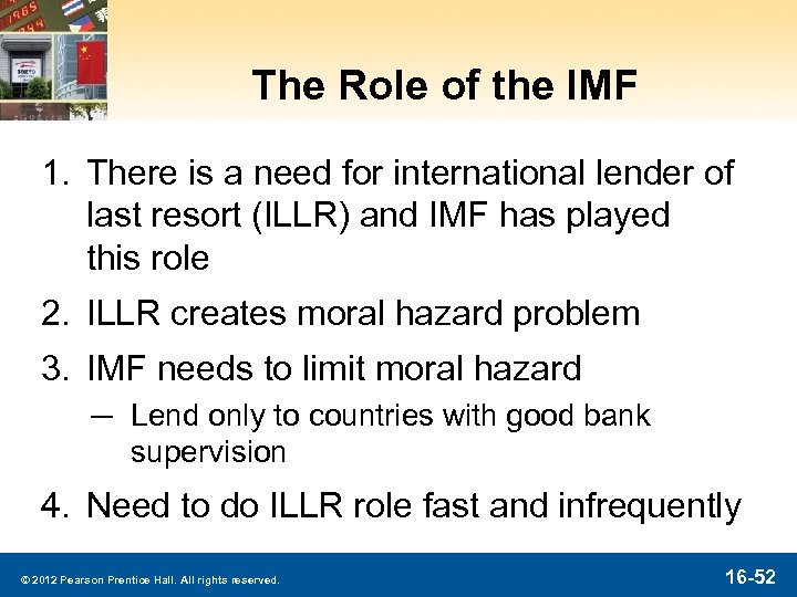The Role of the IMF 1. There is a need for international lender of