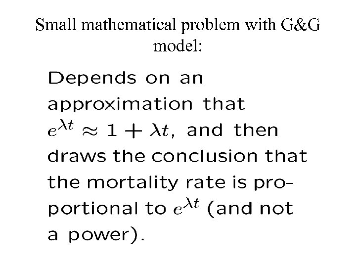 Small mathematical problem with G&G model: 