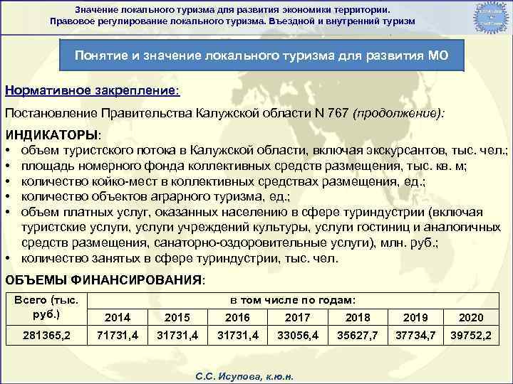 Значение локального туризма для развития экономики территории. Правовое регулирование локального туризма. Въездной и внутренний