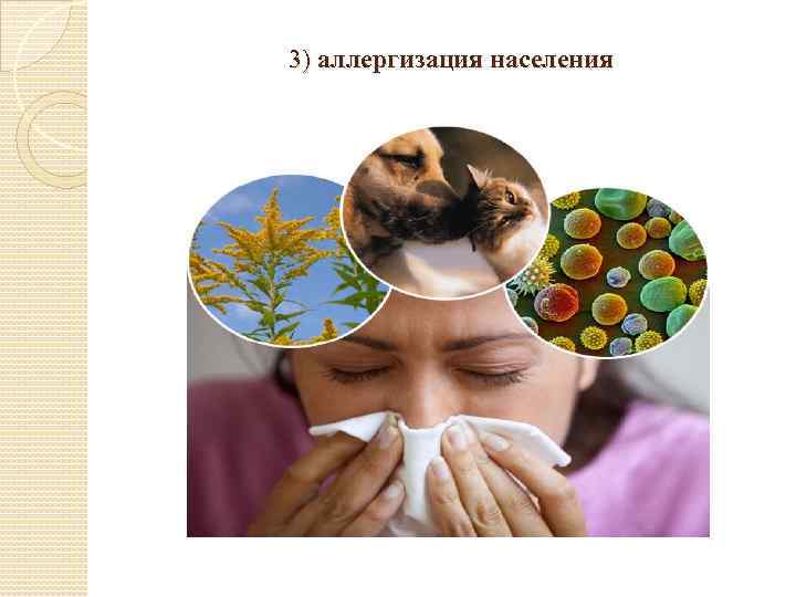 3) аллергизация населения 