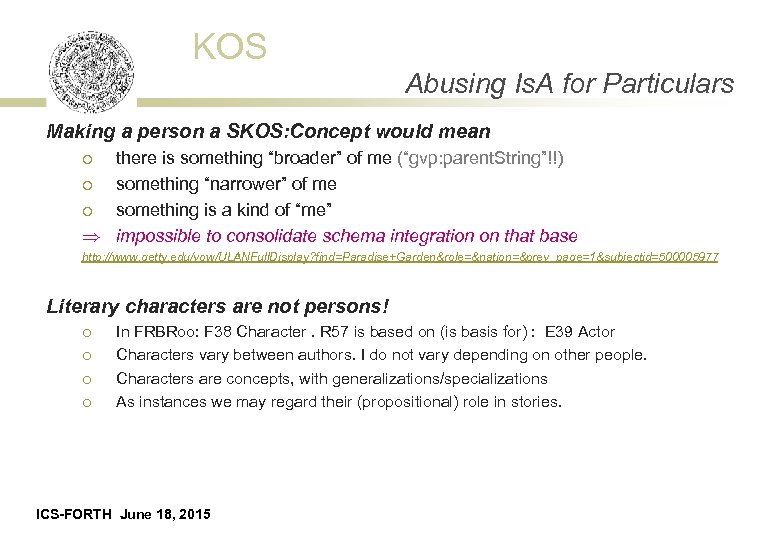 KOS Abusing Is. A for Particulars Making a person a SKOS: Concept would mean
