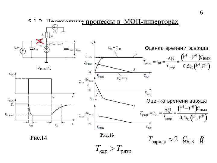 6 5. 1. 2. Переходные процессы в МОП-инверторах Оценка времени разряда Рис. 12 Оценка