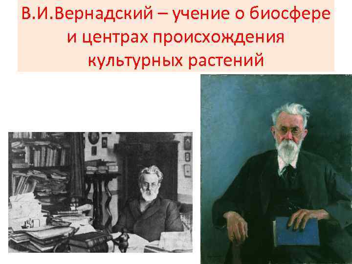 В. И. Вернадский – учение о биосфере и центрах происхождения культурных растений 