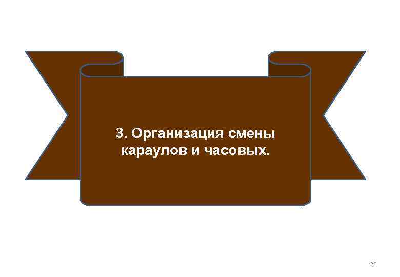 3. Организация смены караулов и часовых. 26 