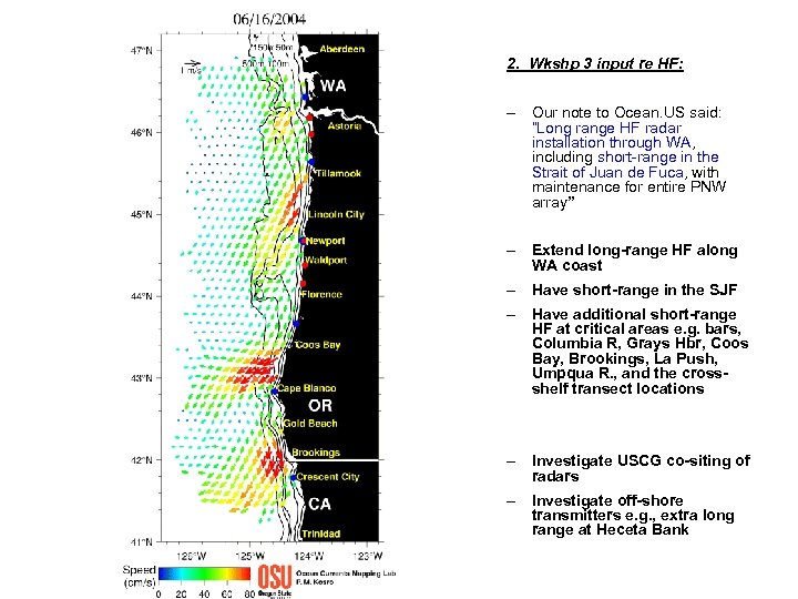 2. Wkshp 3 input re HF: – Our note to Ocean. US said: “Long