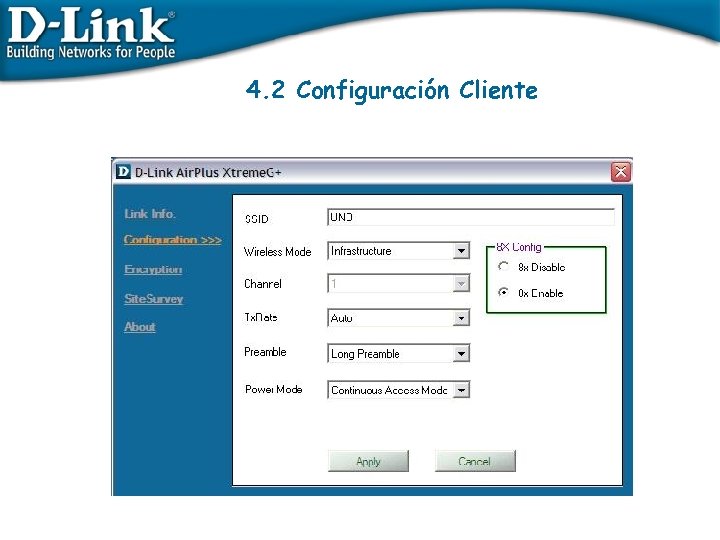 4. 2 Configuración Cliente 