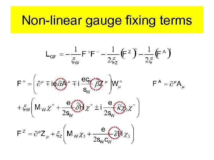 Non-linear gauge fixing terms 