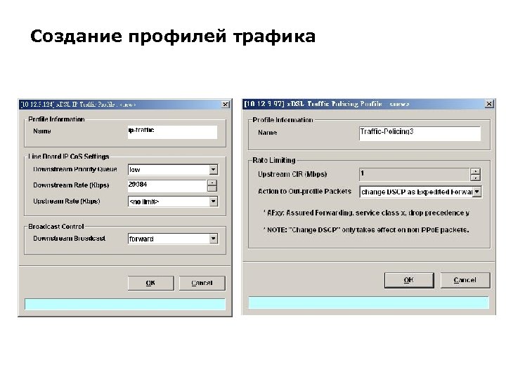 Создание профилей трафика 