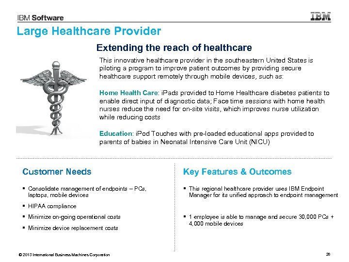 Large Healthcare Provider Extending the reach of healthcare This innovative healthcare provider in the