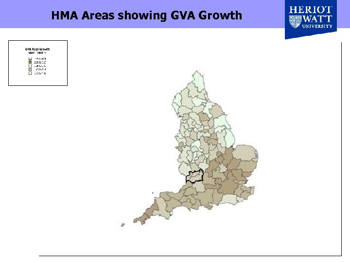 HMA Areas showing GVA Growth School of the Built Environment 