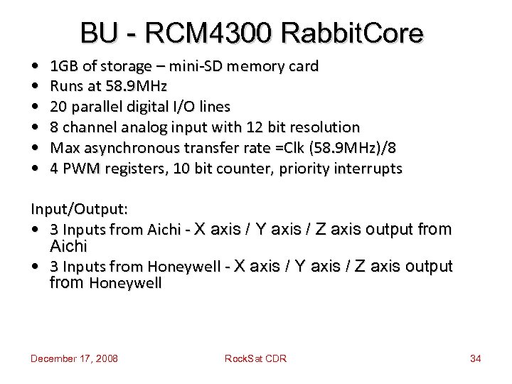 BU - RCM 4300 Rabbit. Core • • • 1 GB of storage –