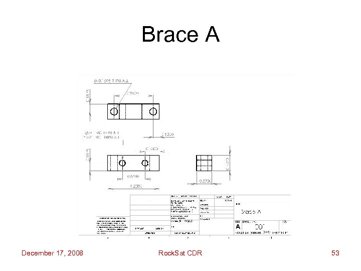 Brace A December 17, 2008 Rock. Sat CDR 53 