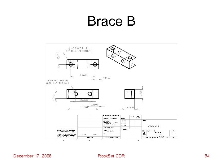 Brace B December 17, 2008 Rock. Sat CDR 54 