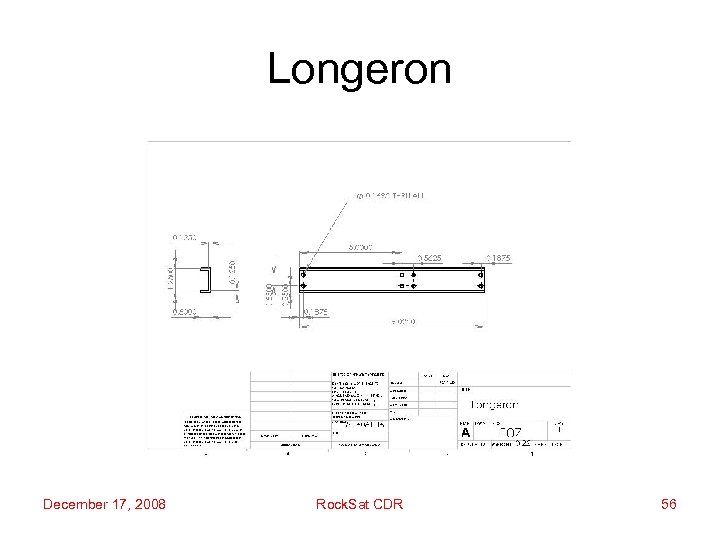 Longeron December 17, 2008 Rock. Sat CDR 56 