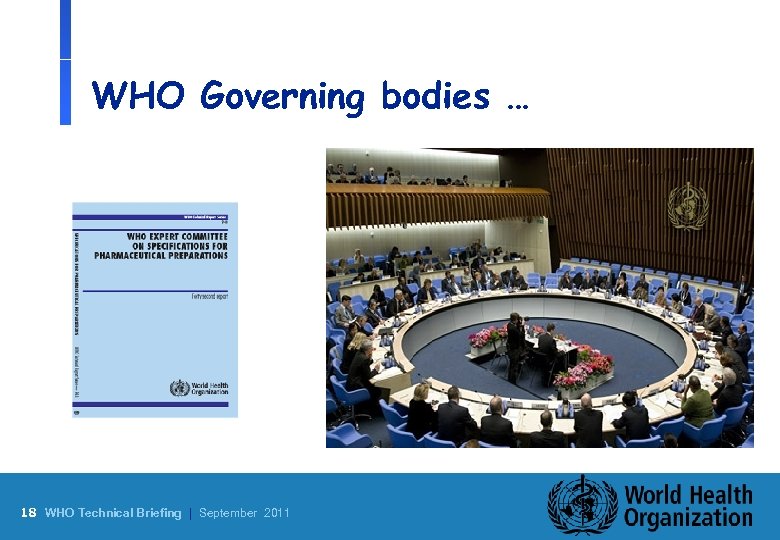 WHO Governing bodies … 18 WHO Technical Briefing | September 2011 