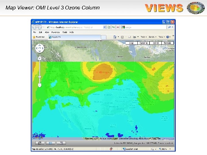 Map Viewer: OMI Level 3 Ozone Column 