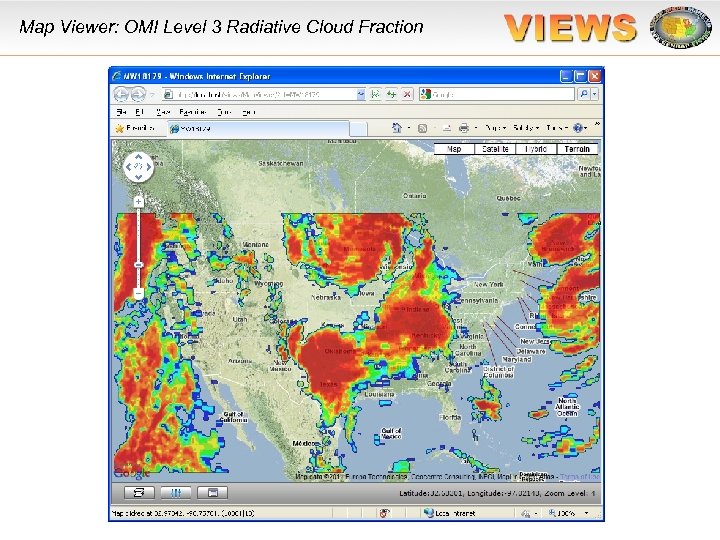 Map Viewer: OMI Level 3 Radiative Cloud Fraction 