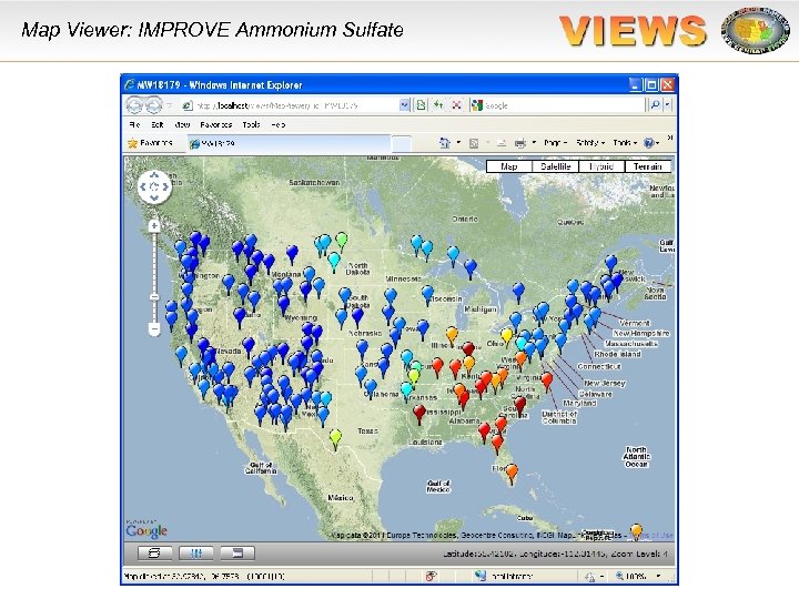 Map Viewer: IMPROVE Ammonium Sulfate 