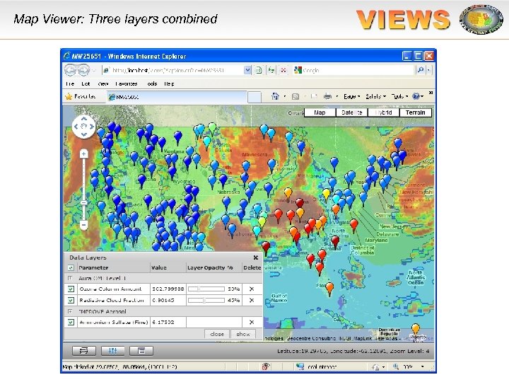 Map Viewer: Three layers combined 