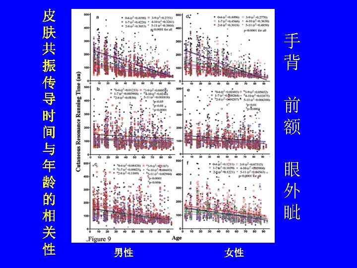 皮 肤 共 振 传 导 时 间 与 年 龄 的 相 关