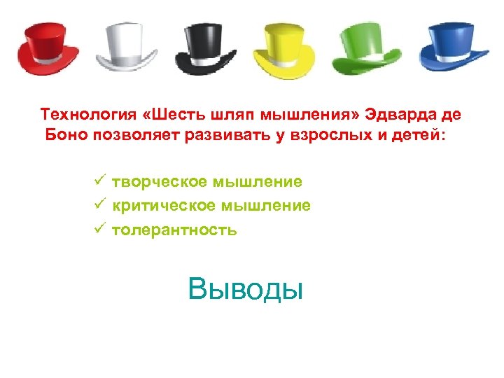 Метод шесть шляп де боно. Методика 6 шляп Эдварда де Боно. 6 Шляп мышления де Боно белая шляпа. Шляпы Эдварда де Боно.