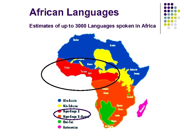 African Languages Estimates of up to 3000 Languages spoken in Africa 