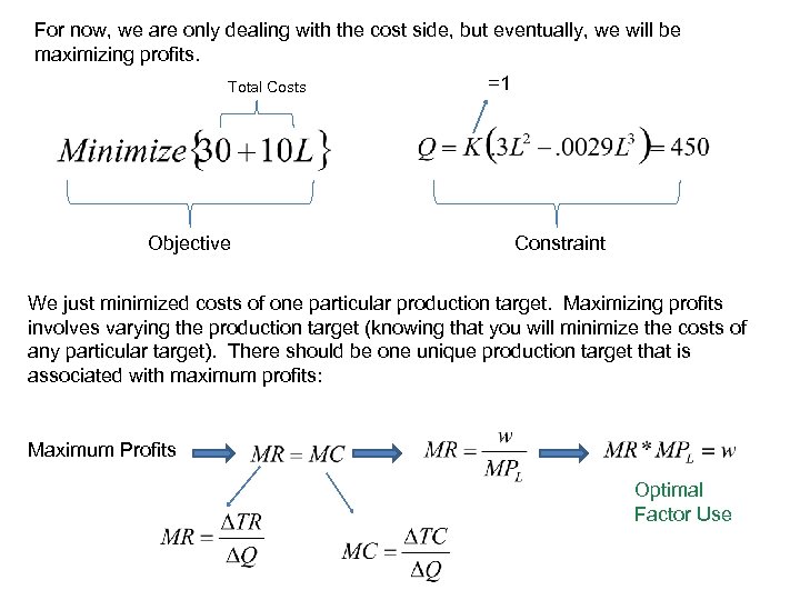 For now, we are only dealing with the cost side, but eventually, we will