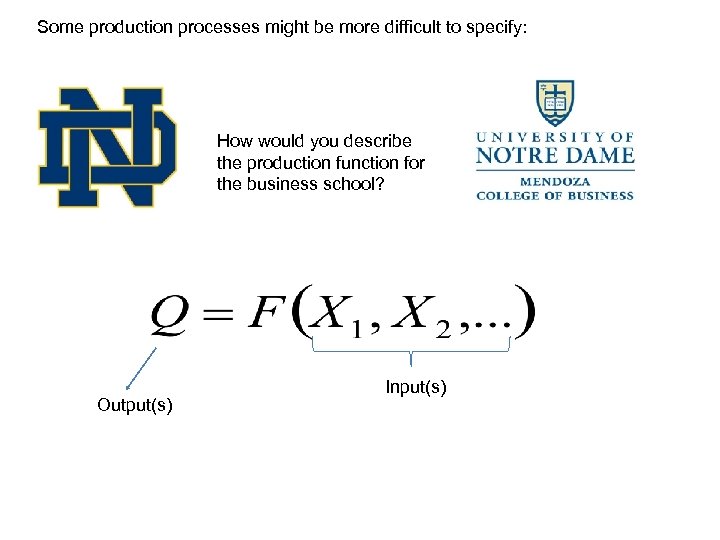 Some production processes might be more difficult to specify: How would you describe the