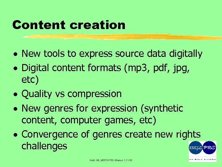 Content creation · New tools to express source data digitally · Digital content formats