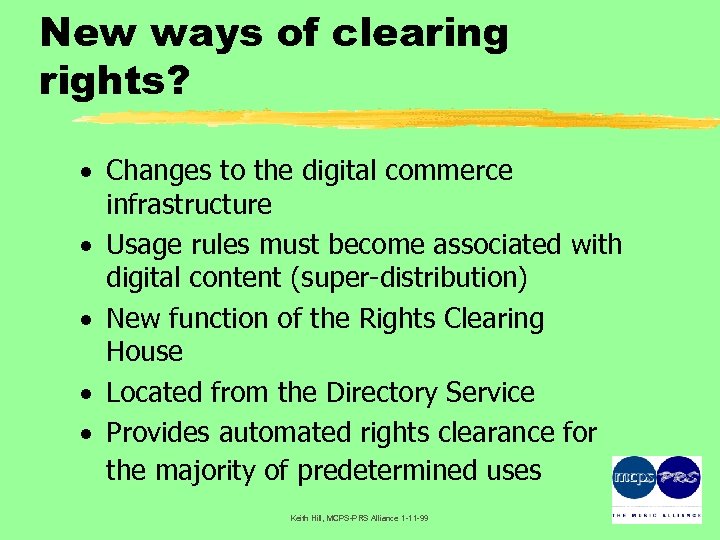 New ways of clearing rights? · Changes to the digital commerce infrastructure · Usage