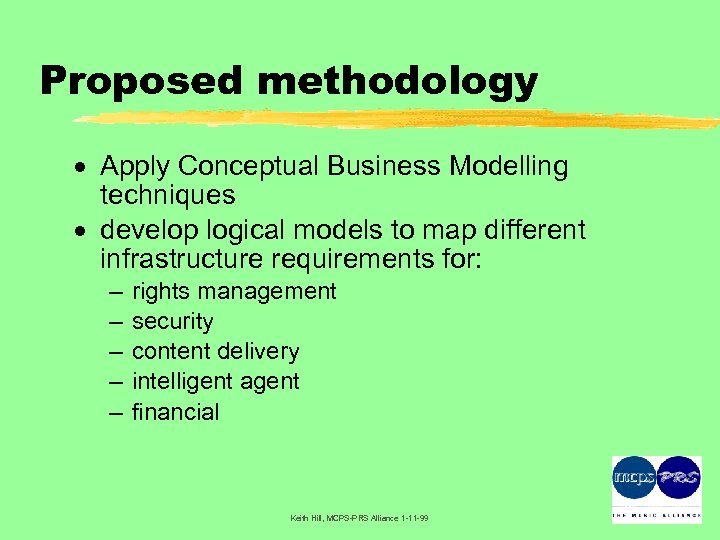 Proposed methodology · Apply Conceptual Business Modelling techniques · develop logical models to map