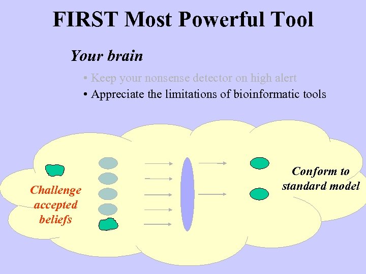 FIRST Most Powerful Tool Your brain • Keep your nonsense detector on high alert