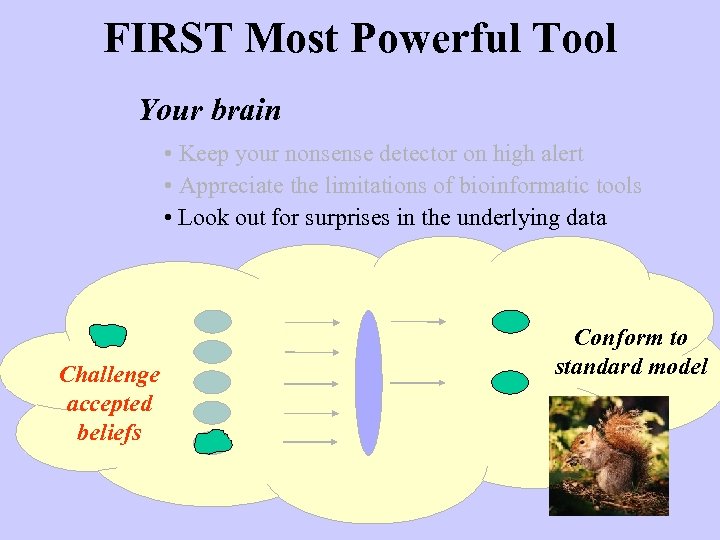 FIRST Most Powerful Tool Your brain • Keep your nonsense detector on high alert