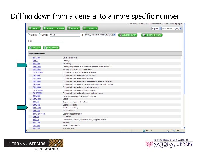 Drilling down from a general to a more specific number 