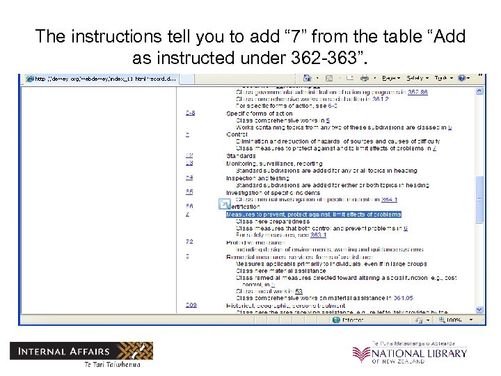 The instructions tell you to add “ 7” from the table “Add as instructed