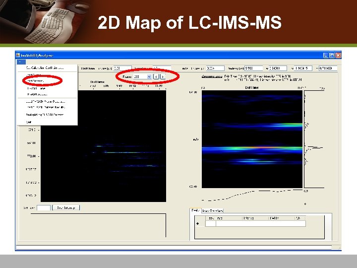 2 D Map of LC-IMS-MS 